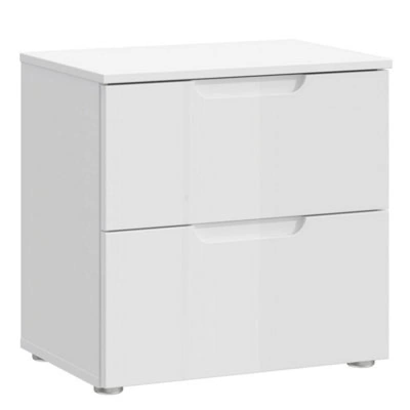 Sienna Bedside In White/white High Gloss