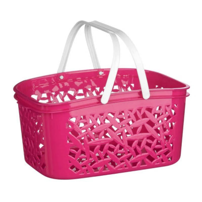 Premier Housewares Plastic Storage Basket 4500ml Pink