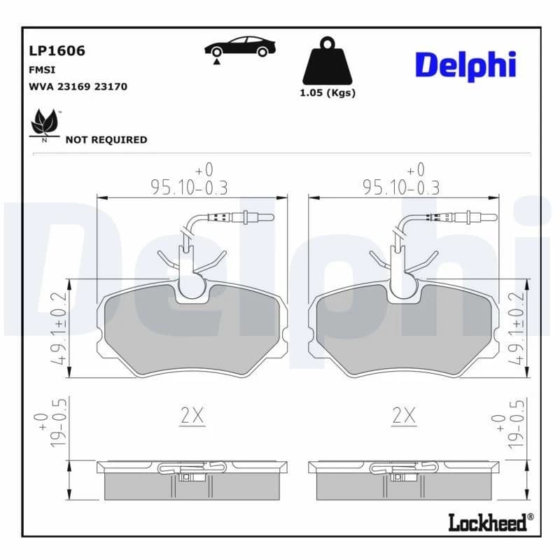 DELPHI Brake pad set DELPHI LP1606