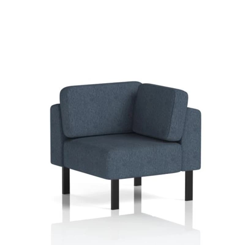 Brixworth Modular Seating Corner Unit with Black in Rivet Fabric - Crucible