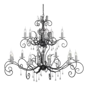 Amarilli 15 Light Candle Pendant Black, Silver