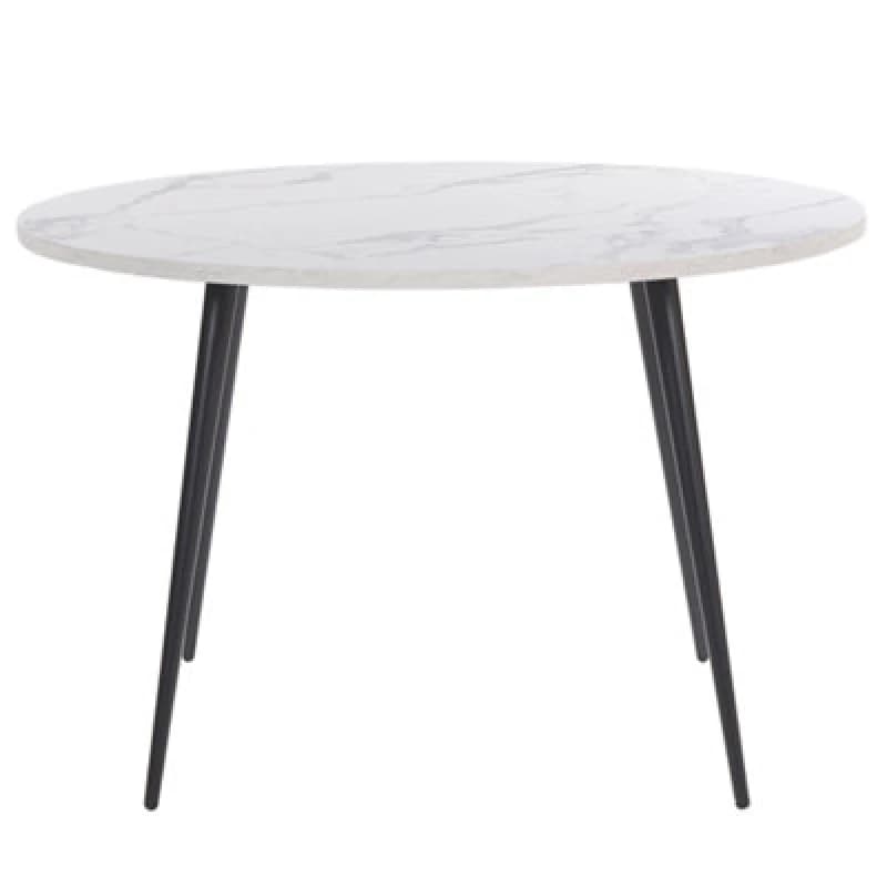 Beliani Dining Table Odeon White Marble 120 Cm 120 Cm