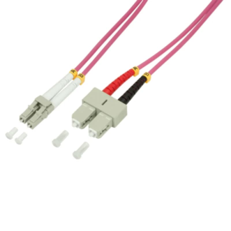 LogiLink 0.5m LC-SC InfiniBand/fibre optic cable Violet