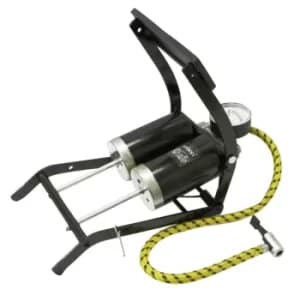 Rolson Double Cylinder Foot Pump with Gauge
