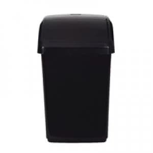 2Work Swing Top Bin 10 Litre Black RB02385