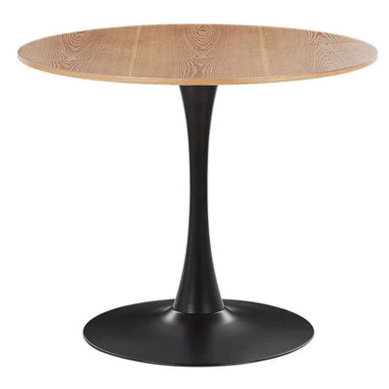 Beliani Dining Table Boca Light Ash Wood 90 Cm 90 Cm