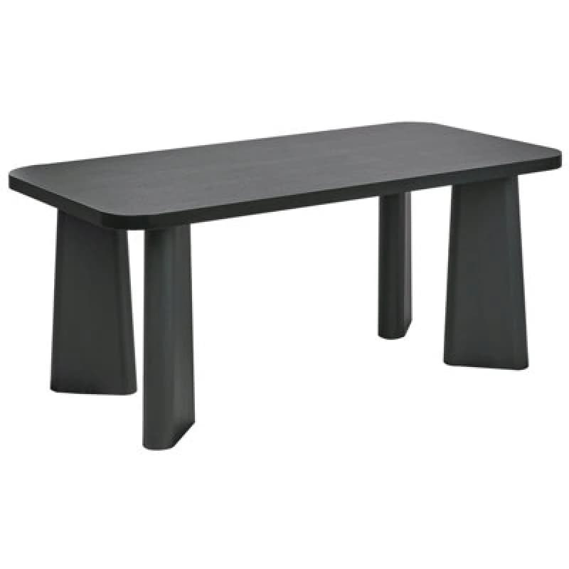 Beliani Dining Table Atlin Black 180 Cm 90 Cm