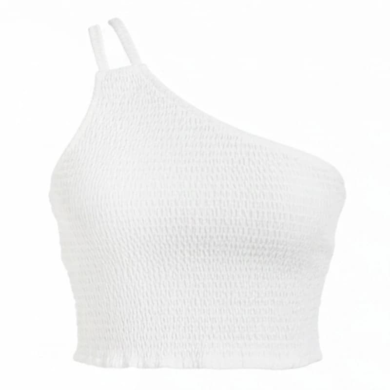 Jack Wills One Shoulder Shirred Top - White White 8