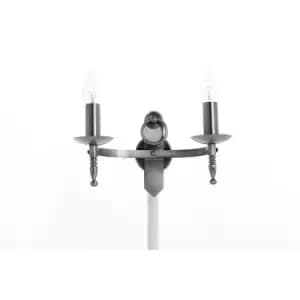 Black Miter wall light 2 bulbs 19cm