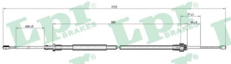LPR Handbrake cable LPR C1666B
