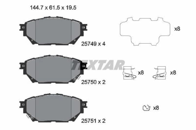 Brake pad set TEXTAR 2574901