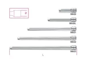 Beta Tools 900/20L 1/4" Square Drive Extension Bar 100mm 009000819