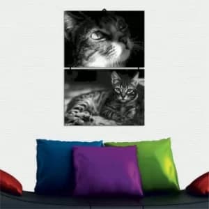 F2 Multicolor Decorative MDF Painting (2 Pieces)