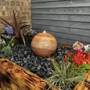30cm Sandstone Sphere Solar Powered Water Feature