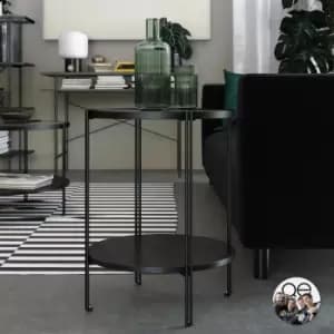 Queer Eye Wainwright Round End Table, Black Oak Black