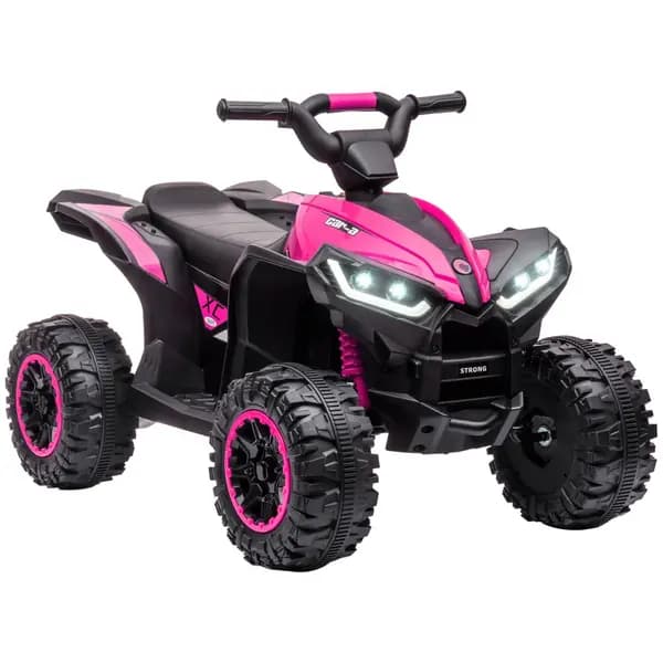 HOMCOM 12V Quad Bike, Ride-On ATV Forward Reverse Function Music Pink