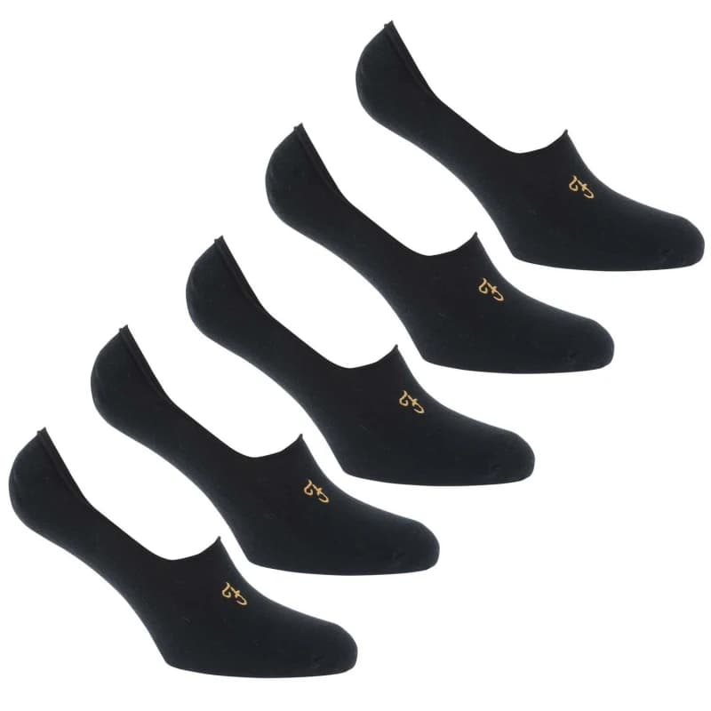Farah Panari 5 Pack Invisiable Socks - Black One Size