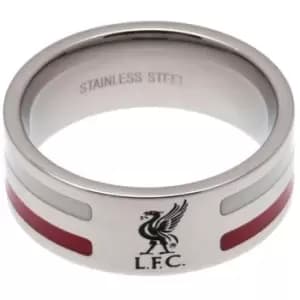 Liverpool FC Colour Stripe Ring (Medium) (Silver/Red/White)