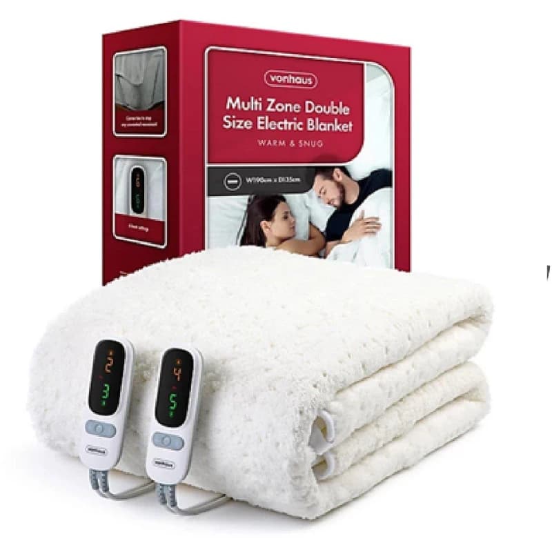VonHaus Double Size Multi Zone Electric Blanket White unisex Double
