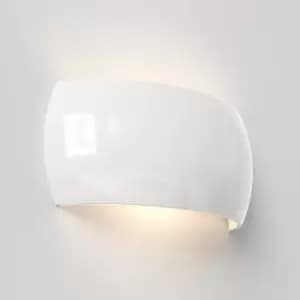 Milo 300 Flush Up Down Wall Light Gloss Glaze White