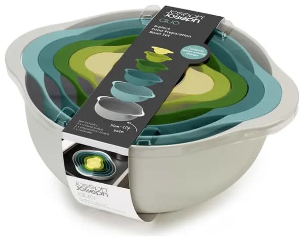 Joseph Joseph Joseph Joseph Duo Set of 6 Plastic Mixing Bowls