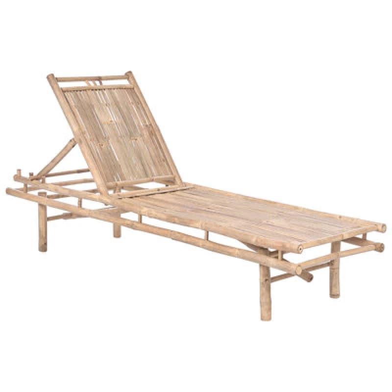 Beliani Sun Lounger Sulmona Bamboo Light Brown