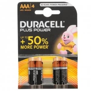 Duracell Plus Power AAA Batteries 4 Pack