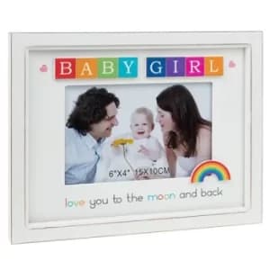 Rainbow Scrabble Frame 6x4 Baby Girl