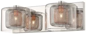 Spring 2 Light Indoor Glass Wall Light Mesh Chrome, Copper, G9