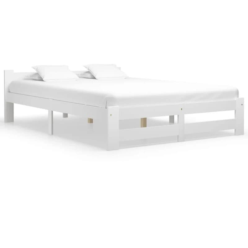 Vidaxl Bed Frame White Solid Pine Wood 180X200 Cm, White 322003