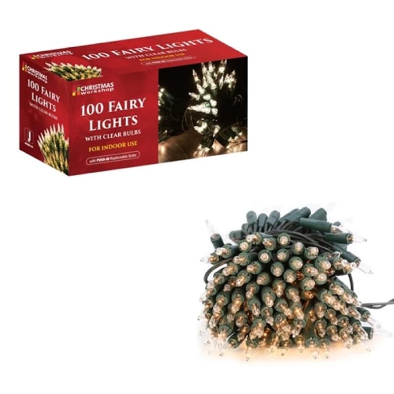 Christmas Workshop 100 Shadeless Clear Fairy Lights