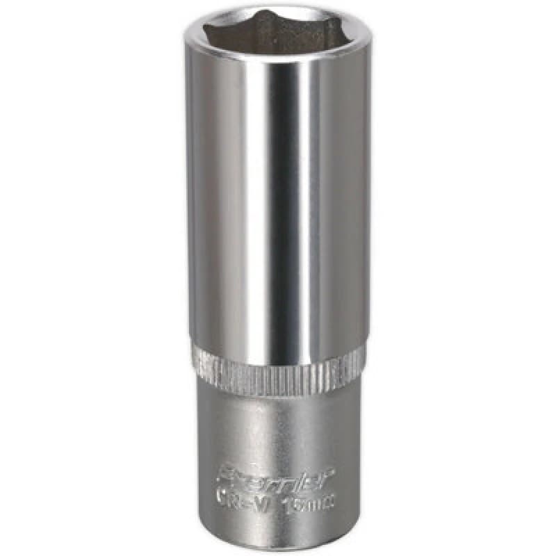 Loops 16mm Forged Steel Deep Drive Socket - 3/8" Square Drive - Chrome Vanadium Socket Metallics