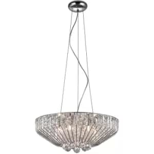 Impex Carlo 6 Light Polished Chrome Ceiling Fitting
