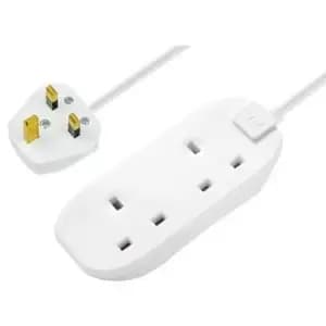 Masterplug 2 Socket 13A White Extension Lead, 5M