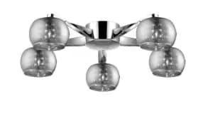 Deni 5 Light Chrome Ceiling Flush