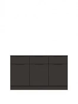 Bilbao Ready Assembled High Gloss Large Sideboard - Graphite