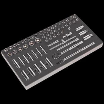 Siegen 62 Piece 3/8" Drive Tool Tray and Socket Set 3/8"