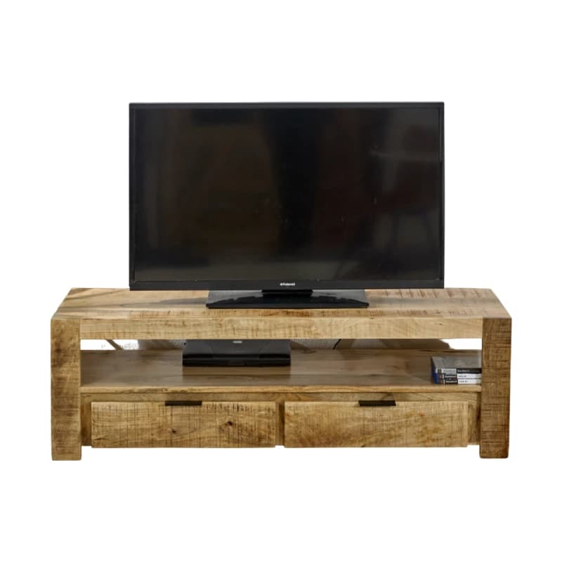 Indian Hub Surrey Solid Wood TV Stand With 2 Drawers