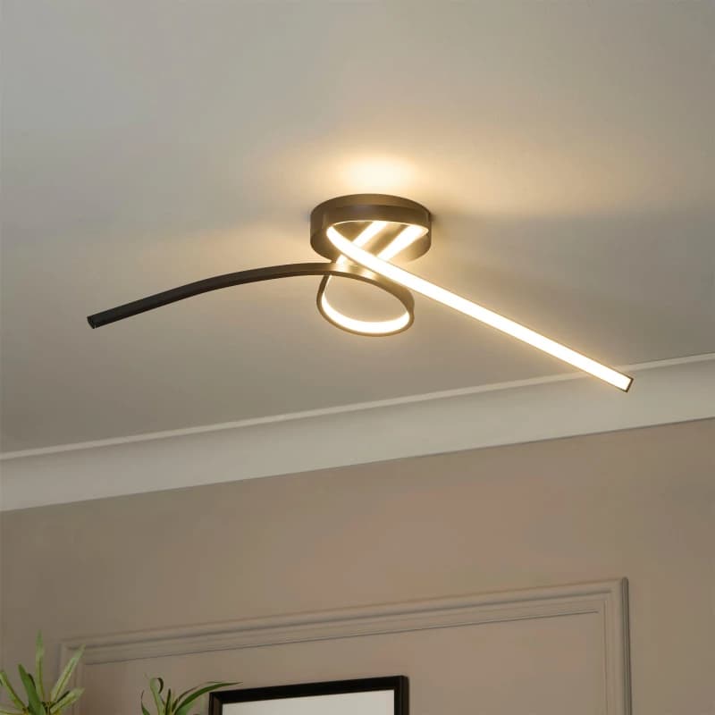 Lighting Collection LED Flush Ceiling Light Black unisex One Size