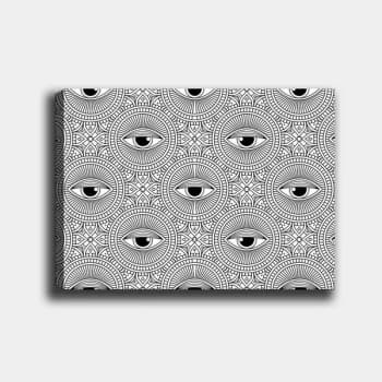 MANDALA83 White Black Decorative Canvas Painting