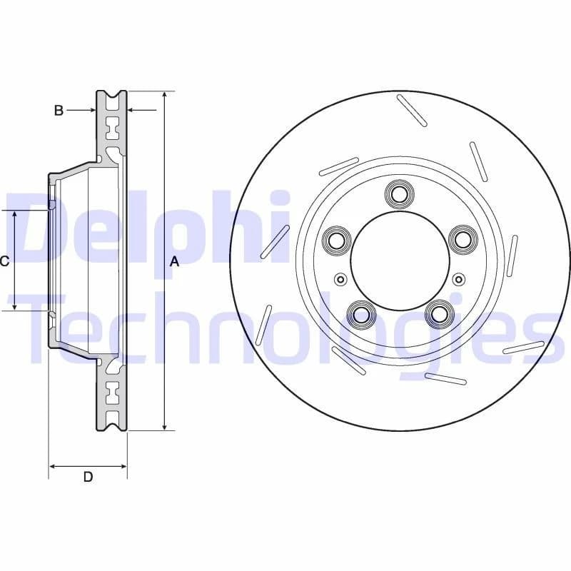 DELPHI Brake disc DELPHI BG9165C