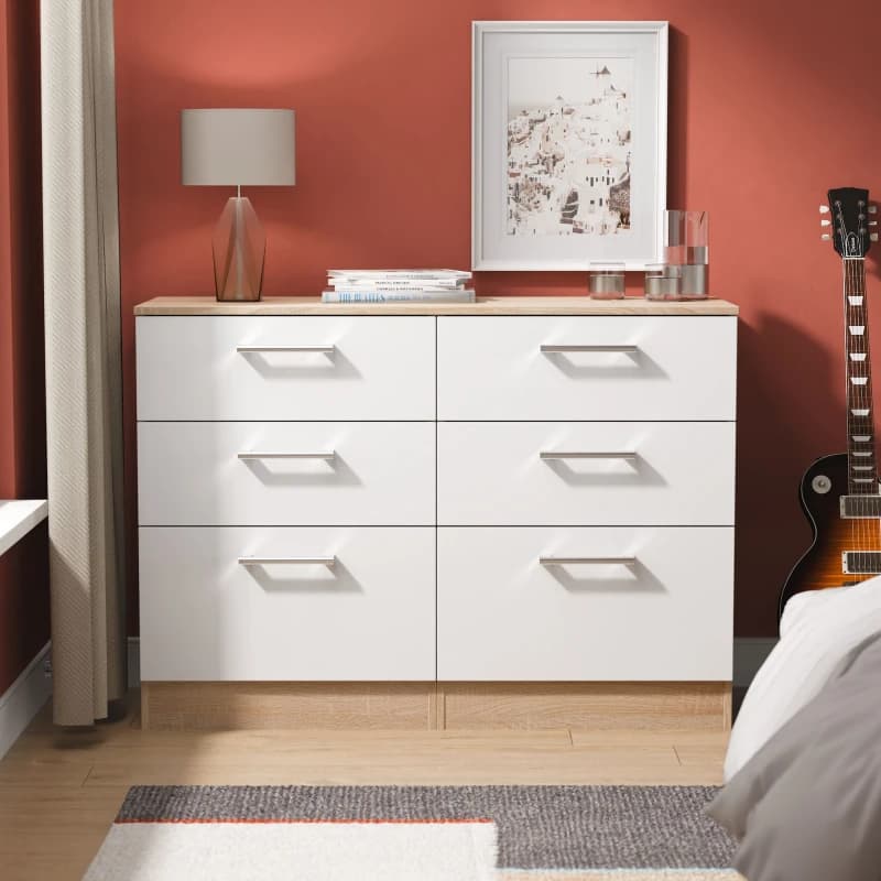 Ready Assembled 2 U Cornwall 6 Drawer Wide Chest (Ready Assembled) Multicolor Unisex