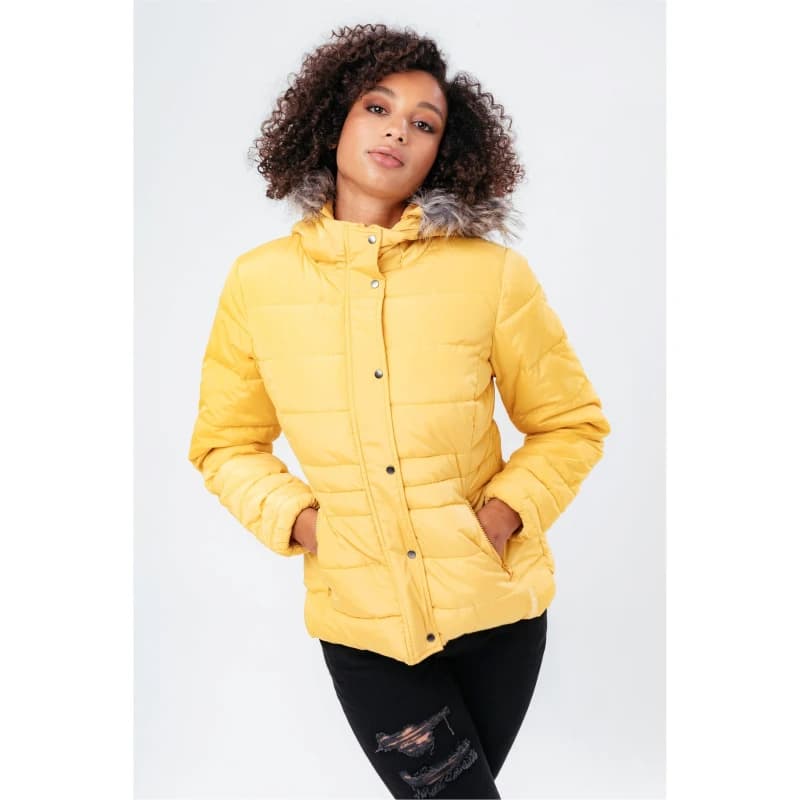 Hype Shrt Coat W/Fur - Yellow Yellow 4