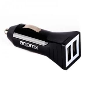 APPROX (APPUSBCAR21B) Dual USB Compact Car Adapter, 5V DC/2.4A, Black