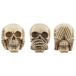Fantasy Skull Set See No Evil, Speak No Evil, Hear No Evil
