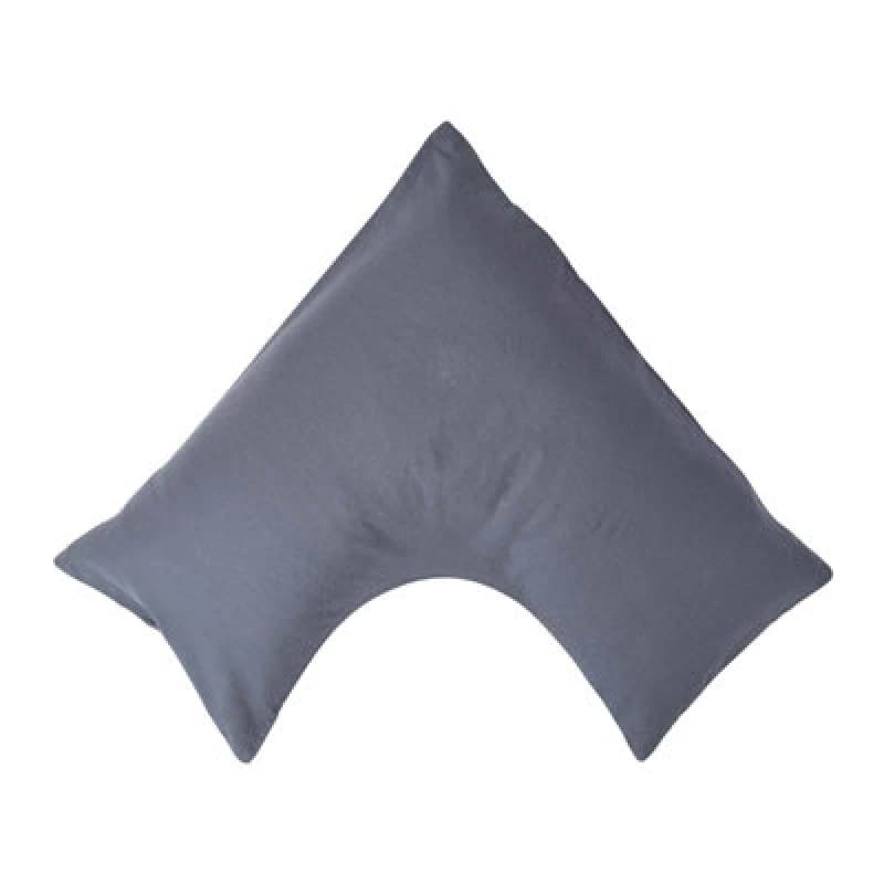Homescapes Linen V Shaped Pillowcase Dark Grey