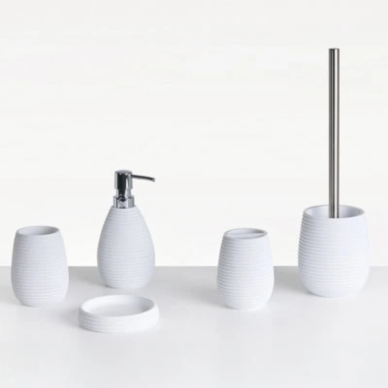 Beliani 5 Piece Bathroom Accessories Set Quila White