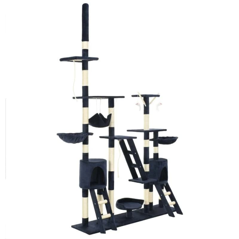 vidaXL Cat Tree with Sisal Scratching Posts 230-250cm Blue Kitten Play Tower