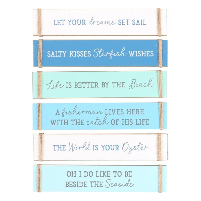 KDMD Pack of 6 Nautical Block Signs Multi