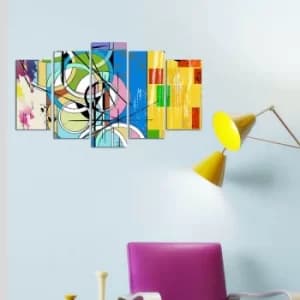 5ABSMDF-46 Multicolor Decorative MDF Painting (5 Pieces)